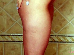 teen blonde showers sensually