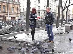 Kristina's cock-hungry teen pussy gets bent over and fucked.