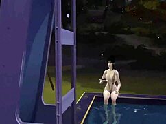 in dragon ball hentai, mothers and wives get fucked by sons in a wild pool orgy with assfucking and ntr