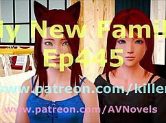 Redhead milf in erotic anime game with big tits 😏