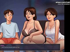 Thirsty Milfs Crave Big Cock in Steamy Threesome Gameplay