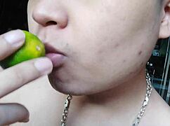 I lick my Chinese pussy during masturbation