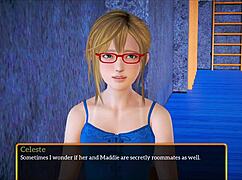 Blonde Character With Small Tits In Family Game