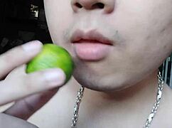 I lick my Chinese pussy during masturbation