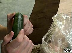 twink scotty blake plays with a cucumber alone
