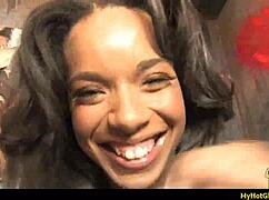 Amazing interracial gloryhole experience with ebony performer