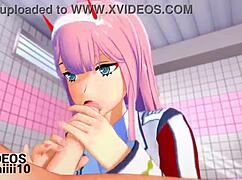 Yo, check Zero Two giving a wild blowjob in this hentai! 😜