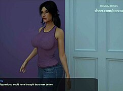 A lot of cum sprayed on my step sister's face