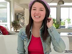 Daisy summers sucking and masturbating on that big cock with natural tits.