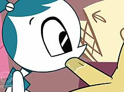 jenny and sheldon parody gets wild with brokenrobot blowjob action