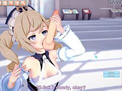 Barbara from Genshin Impact fucks in shopping center