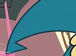 jenny and sheldon parody gets wild with brokenrobot blowjob action