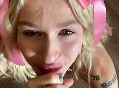 Emma Rosie scores a hot blowjob hookup with facial.