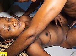 petite lover explores intimate positions with partner.