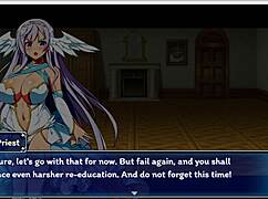 i'm paradise angel and i get bound for blowjob and spankin in this hentai game, part 1