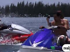Pretty Coeds Foursome Speedboat Fuck