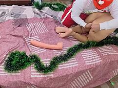 sucking my big ass stepmother's pussy and ass under the christmas tree.