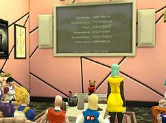 Videl and Nro 18 swap husbands in hentai