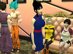 Videl and Nro 18 swap husbands in hentai