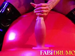 Blonde woman enjoying a relaxing session with accessories