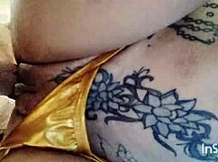 Amateur Latina Mature Shows Off Fat Ass Tattoo in Homemade Close-Up
