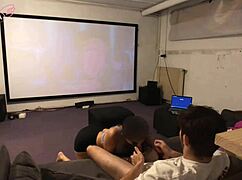 Stepsiblings Fuck During Disney Movie For Family Bonding