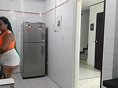 house maid sucks my cock while fingering her pussy