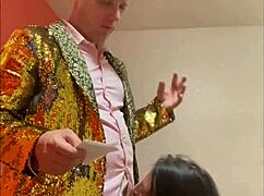 while doing standup, mchenry cruiser gets milf blowjob