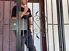 my stepsister in sexy outfit does chores, i help with big tits ass riding and cumshot