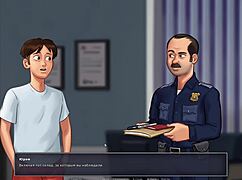 Slut rides big cock in summertime saga, getting cum on nipples