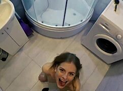 quick bang with step sis, hope parents don't hear, cum on my face