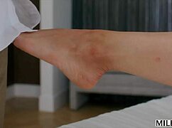 Milfy photographer turns sexy blonde Sarah into hot spooning subject