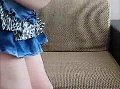 Sissy crossdresser models sexy dress for gay ladyboy