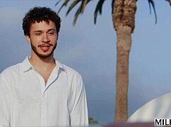 Milfy photographer turns sexy blonde Sarah into hot spooning subject