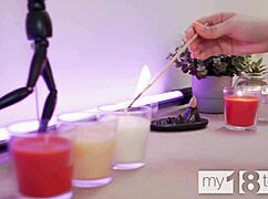 My18Teens - Cute Carolina Sun and Redhead Sheryl X in Hot Oil Massage Fingering