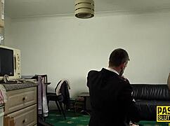 Skinny submissive bound for deepthroat