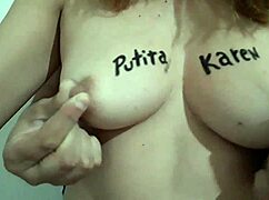 Amateur Babe Begs to Touch Her Hard Nipples and Tits