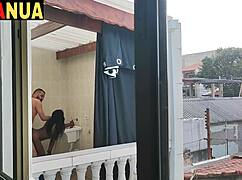 if my neighbor knew about the interracial blowjob at home