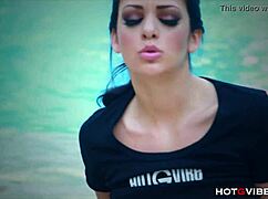 Busty Big Ass Diva Moans And Orgasms Outside By The Pool With Toys