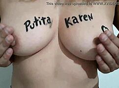 Amateur Babe Begs to Touch Her Hard Nipples and Tits