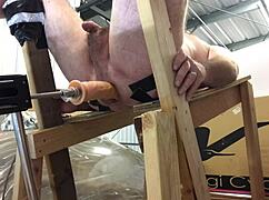 On My Back Taking Fat Dildo Hard