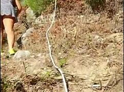 Stepmom strips panties to seduce stepson on beach hike, sucking cock amazingly! 😜