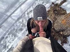 Outdoor Sex in the Park During Winter Chill