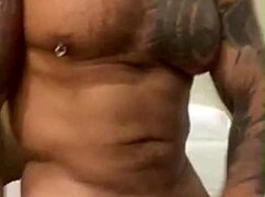 Tattooed Latino Bodybuilder Viktor Rom Horny Gay Masturbates Huge Cock