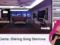 Vtuber lewdneko plays shining song starnova aki route part 2 in anime hentai game