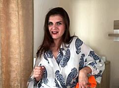 Stepmother with Huge Cock Gets Nipples Licked by Stepson