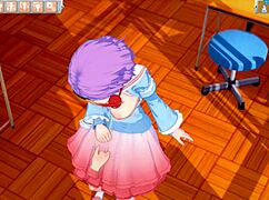 feeling the intense pleasure of rubbing satori's big tits in this hentai game