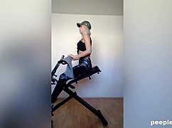 Miss sporty indulges in naughty workout