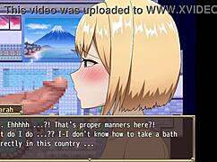 Cute anime Farah trapped on roof, big tits sucking action! 😍