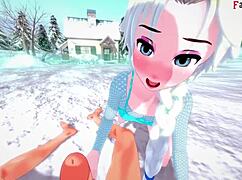 Elsa Sucking And Having Sex In Frozen Fantasy With 3D Cartoon Hentai